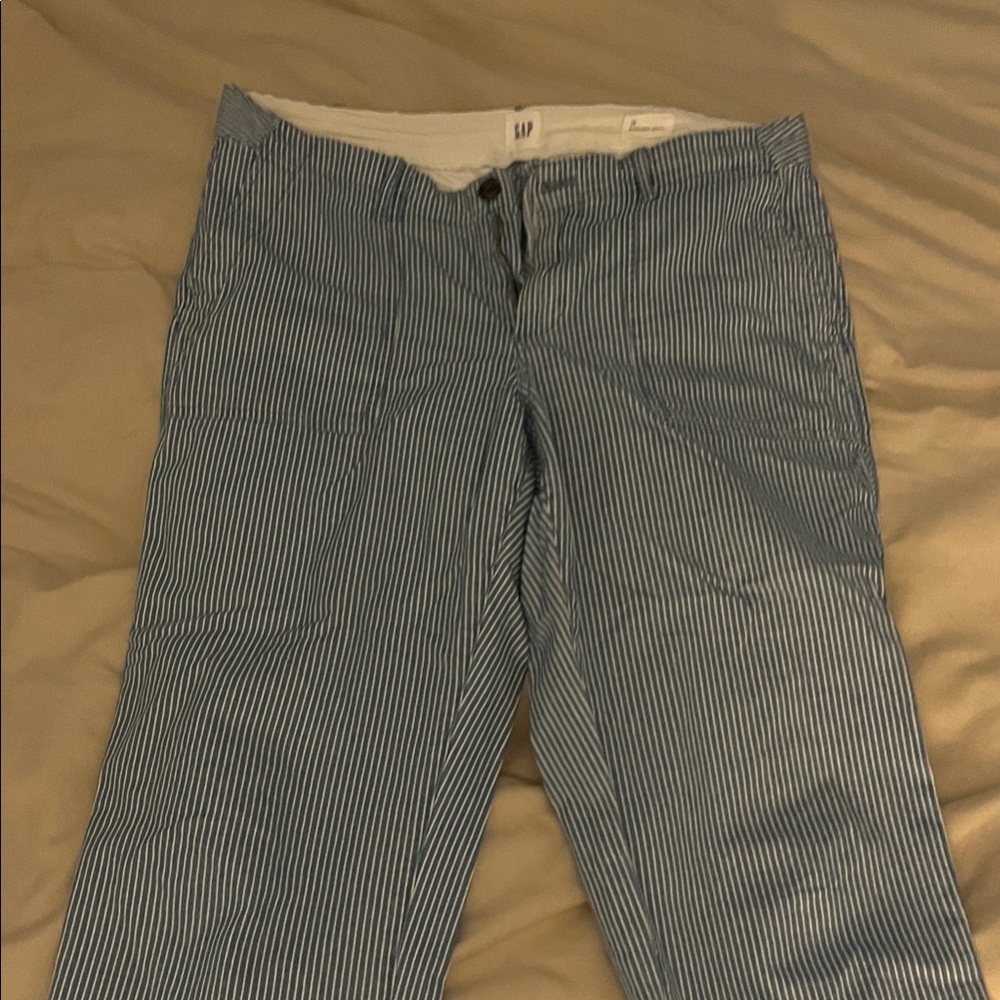 GAP women Navy Striped Chinos